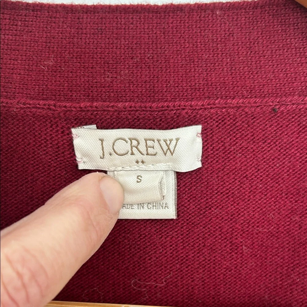 J. Crew Burgundy V-Neck Button‎ Front Cardigan